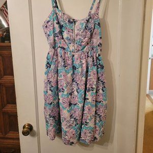 Floral Spaghetti Strap Skater Dress